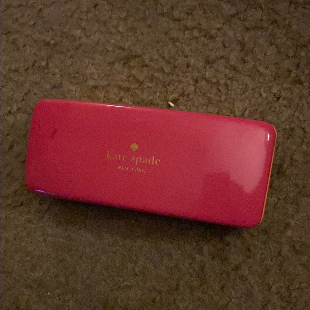 Kate Spade Pink and Orange Glasses Case